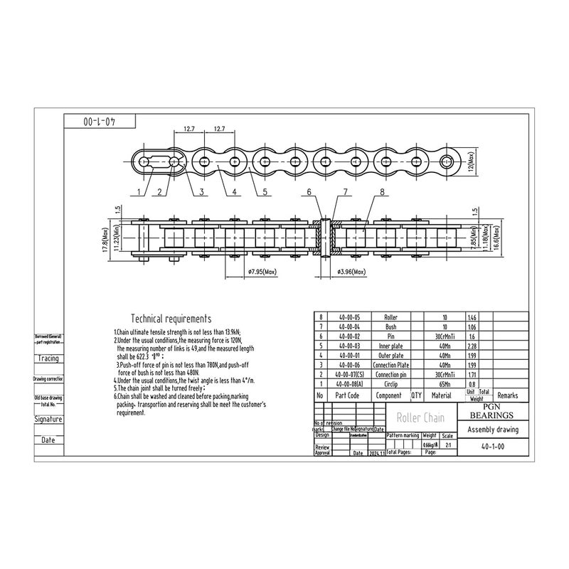 PGN Bearings PGN #40 Roller Chain - 10 Feet + 2 Free Connecting Links - Carbon Steel Chains for Bycicles, Mini Bikes, Motorcycles, Go-Karts, Home and Industrial Machinery - 239 Links - Image 2